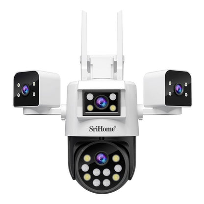 SriHome SH066 8MP HD Quad Lens Security Camera, Support Full Color Night Vision / Two-way Audio(EU Plug) - Wireless Camera by SriHome | Online Shopping UK | buy2fix