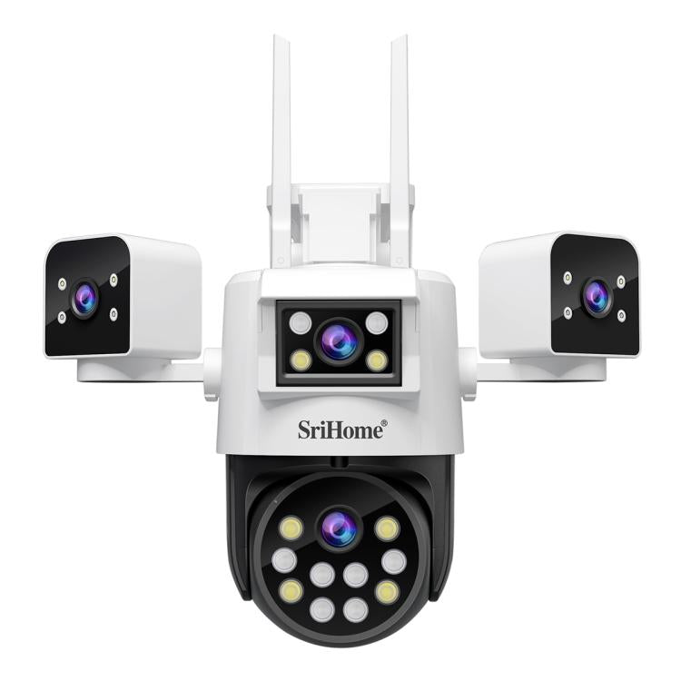 SriHome SH066 8MP HD Quad Lens Security Camera, Support Full Color Night Vision / Two-way Audio(US Plug) - Wireless Camera by SriHome | Online Shopping UK | buy2fix