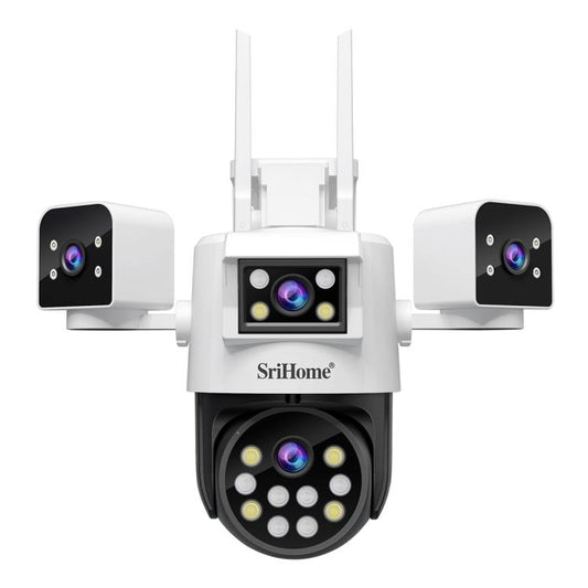 SriHome SH066 8MP HD Quad Lens Security Camera, Support Full Color Night Vision / Two-way Audio(AU Plug) - Wireless Camera by SriHome | Online Shopping UK | buy2fix