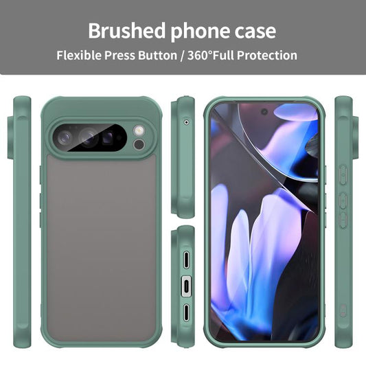 For Google Pixel 10 Pro XL Fan Dun Series TPU Hybrid PC Frosted Phone Case(Green) - Google Cases by buy2fix | Online Shopping UK | buy2fix
