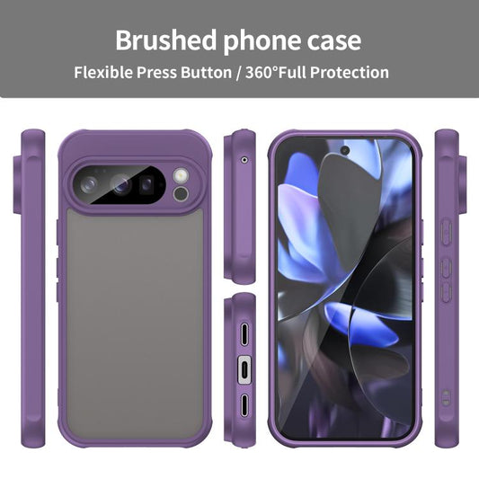 For Google Pixel 10 Pro Fan Dun Series TPU Hybrid PC Frosted Phone Case(Purple) - Google Cases by buy2fix | Online Shopping UK | buy2fix