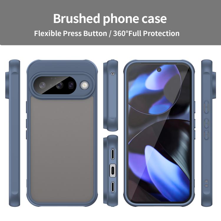 For Google Pixel 10 Fan Dun Series TPU Hybrid PC Frosted Phone Case(Blue) - Google Cases by buy2fix | Online Shopping UK | buy2fix
