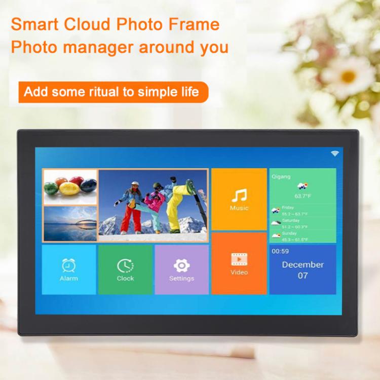 XCLT2150 21.5 inch IPS Screen WiFi Digital Cloud Photo Frame Wall Mounted LED Advertising Machine, Plug Type:EU Plug(Black) - 15 inch Above by buy2fix | Online Shopping UK | buy2fix