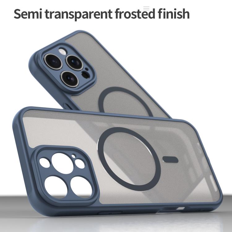 For iPhone 16e Fan Dun Series TPU Hybrid PC Frosted Magsafe Phone Case(Blue) - iPhone 16e Cases by buy2fix | Online Shopping UK | buy2fix