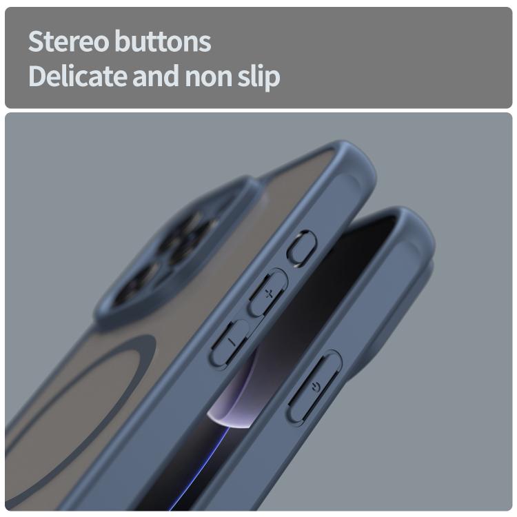 For iPhone 16e Fan Dun Series TPU Hybrid PC Frosted Magsafe Phone Case(Blue) - iPhone 16e Cases by buy2fix | Online Shopping UK | buy2fix