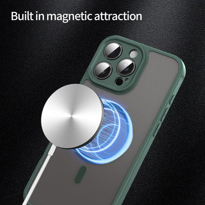For iPhone 16e Fan Dun Series TPU Hybrid PC Frosted Magsafe Phone Case(Green) - iPhone 16e Cases by buy2fix | Online Shopping UK | buy2fix