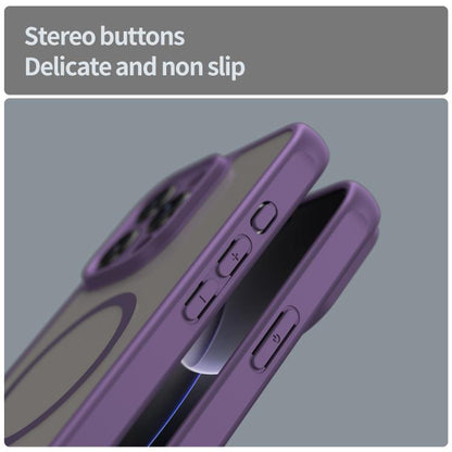 For iPhone 16e Fan Dun Series TPU Hybrid PC Frosted Magsafe Phone Case(Purple) - iPhone 16e Cases by buy2fix | Online Shopping UK | buy2fix