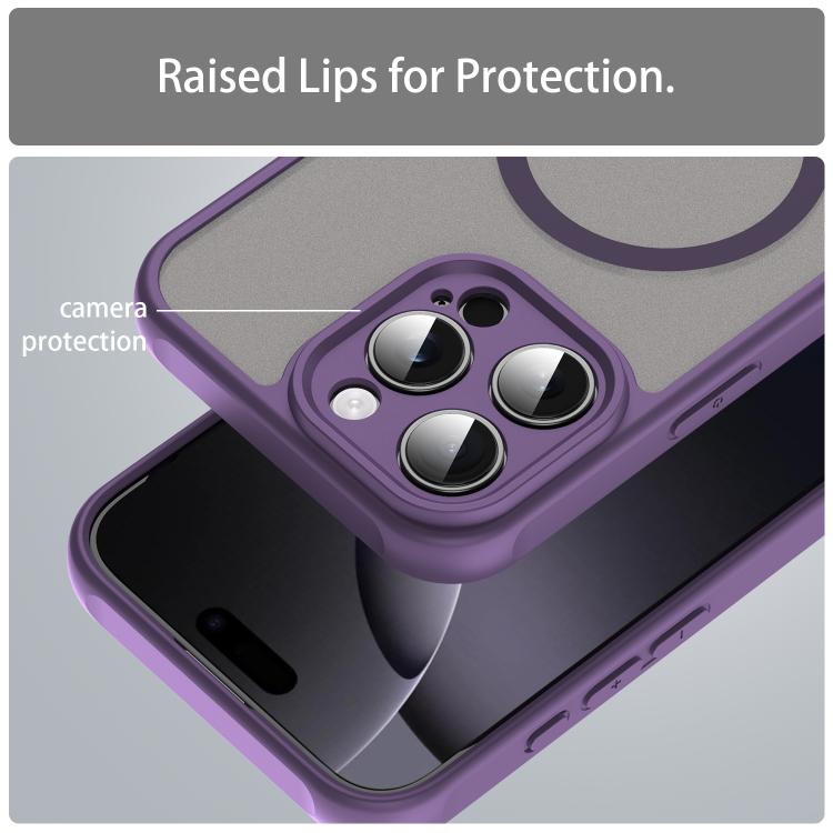 For iPhone 16e Fan Dun Series TPU Hybrid PC Frosted Magsafe Phone Case(Purple) - iPhone 16e Cases by buy2fix | Online Shopping UK | buy2fix