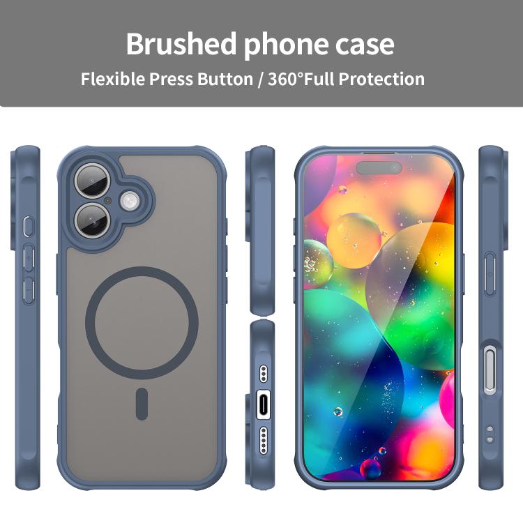 For iPhone 17 Fan Dun Series TPU Hybrid PC Frosted Magsafe Phone Case(Blue) - iPhone 17 Cases by buy2fix | Online Shopping UK | buy2fix