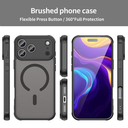 For iPhone 17 Pro Max Fan Dun Series TPU Hybrid PC Frosted Magsafe Phone Case(Black) - iPhone 17 Pro Max Cases by buy2fix | Online Shopping UK | buy2fix