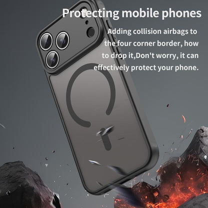 For iPhone 17 Pro Max Fan Dun Series TPU Hybrid PC Frosted Magsafe Phone Case(Black) - iPhone 17 Pro Max Cases by buy2fix | Online Shopping UK | buy2fix