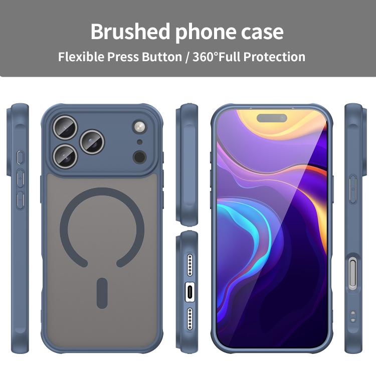 For iPhone 17 Pro Max Fan Dun Series TPU Hybrid PC Frosted Magsafe Phone Case(Blue) - iPhone 17 Pro Max Cases by buy2fix | Online Shopping UK | buy2fix