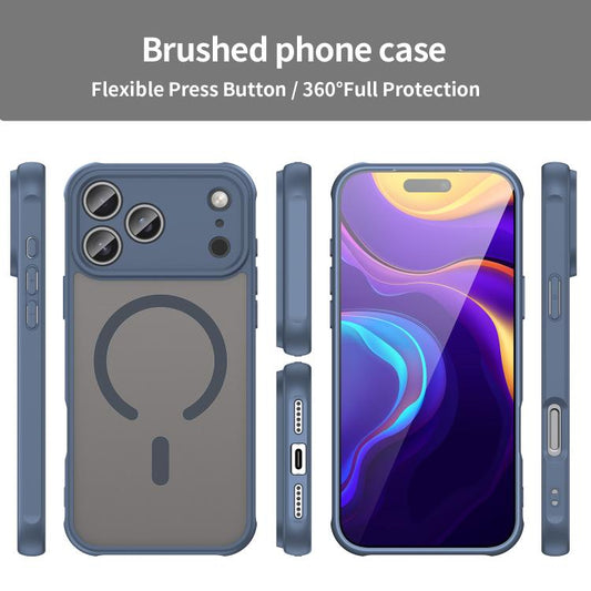 For iPhone 17 Pro Max Fan Dun Series TPU Hybrid PC Frosted Magsafe Phone Case(Blue) - iPhone 17 Pro Max Cases by buy2fix | Online Shopping UK | buy2fix
