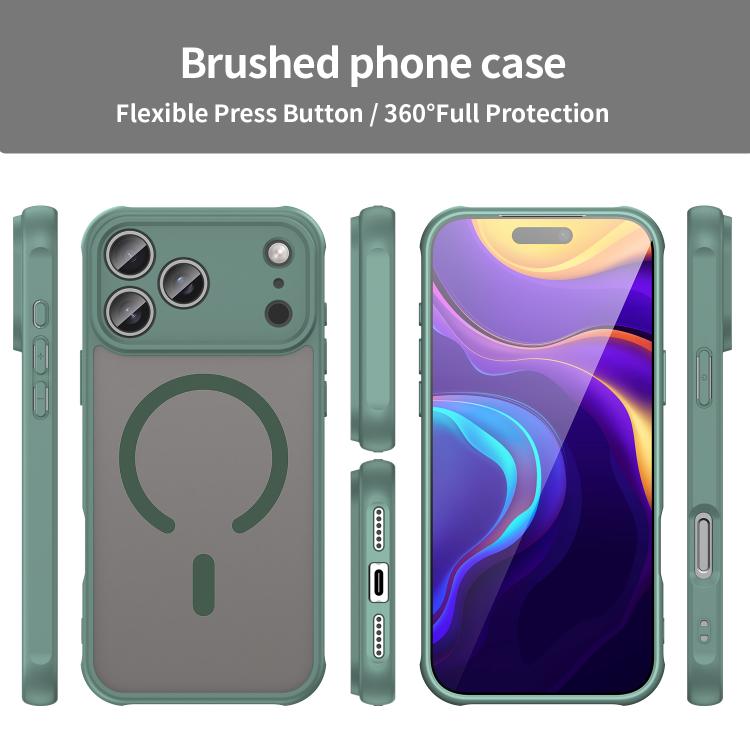 For iPhone 17 Pro Max Fan Dun Series TPU Hybrid PC Frosted Magsafe Phone Case(Green) - iPhone 17 Pro Max Cases by buy2fix | Online Shopping UK | buy2fix