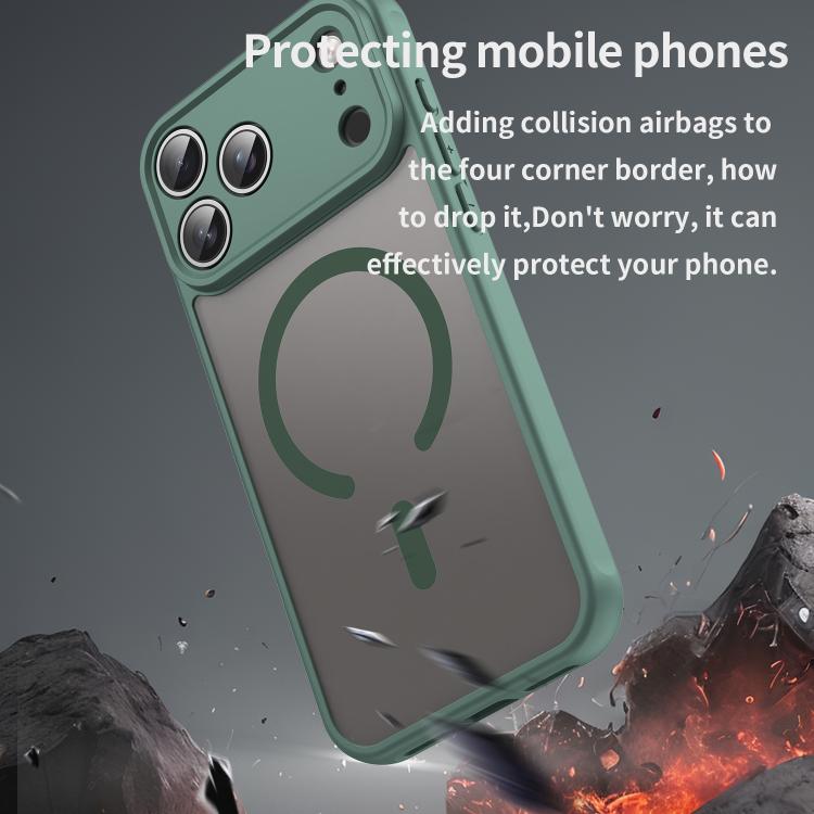For iPhone 17 Pro Max Fan Dun Series TPU Hybrid PC Frosted Magsafe Phone Case(Green) - iPhone 17 Pro Max Cases by buy2fix | Online Shopping UK | buy2fix
