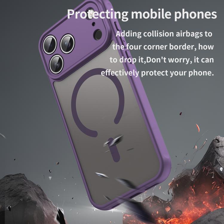 For iPhone 17 Pro Max Fan Dun Series TPU Hybrid PC Frosted Magsafe Phone Case(Purple) - iPhone 17 Pro Max Cases by buy2fix | Online Shopping UK | buy2fix