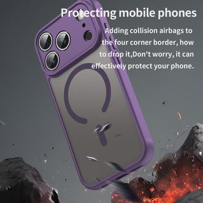 For iPhone 17 Pro Fan Dun Series TPU Hybrid PC Frosted Magsafe Phone Case(Purple) - iPhone 17 Pro Cases by buy2fix | Online Shopping UK | buy2fix