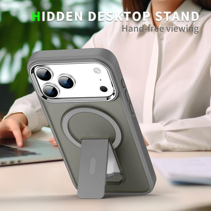 For iPhone 17 Pro Acrylic Hybrid TPU MagSafe Holder Phone Case(Lavender Purple) - iPhone 17 Pro Cases by buy2fix | Online Shopping UK | buy2fix