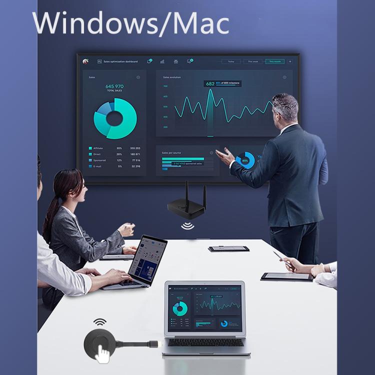 Measy AM1810 3 in 1 Wireless Screen Projector with Transmitter and Receiver, Plug:EU Plug - Wireless Display Dongle by Measy | Online Shopping UK | buy2fix