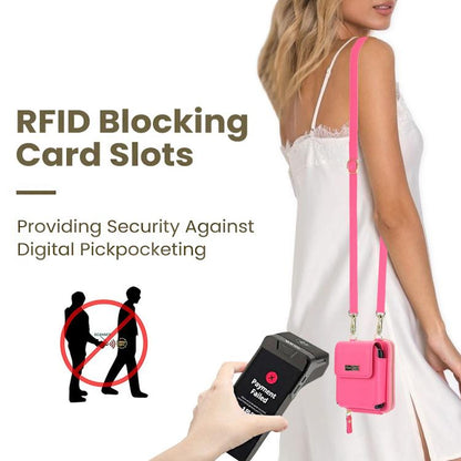 For Samsung Galaxy Z Flip6 /5 /4 /3 AwQuer AW005 Crossbody Folding Phone Leather Bag(Rose Red) - Galaxy Z Flip6 5G Cases by Awquer | Online Shopping UK | buy2fix