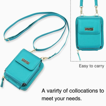 For Samsung Galaxy Z Flip6 /5 /4 /3 AwQuer AW005 Crossbody Folding Phone Leather Bag(Dark Green) - Galaxy Z Flip6 5G Cases by Awquer | Online Shopping UK | buy2fix