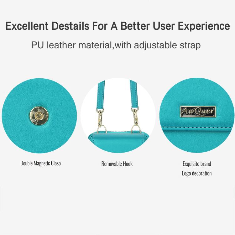 For Samsung Galaxy Z Flip6 /5 /4 /3 AwQuer AW005 Crossbody Folding Phone Leather Bag(Dark Green) - Galaxy Z Flip6 5G Cases by Awquer | Online Shopping UK | buy2fix