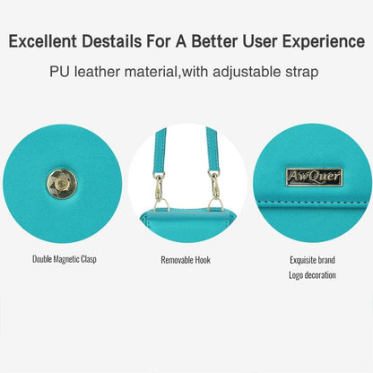 For Samsung Galaxy Z Flip6 /5 /4 /3 AwQuer AW005 Crossbody Folding Phone Leather Bag(Dark Green) - Galaxy Z Flip6 5G Cases by Awquer | Online Shopping UK | buy2fix