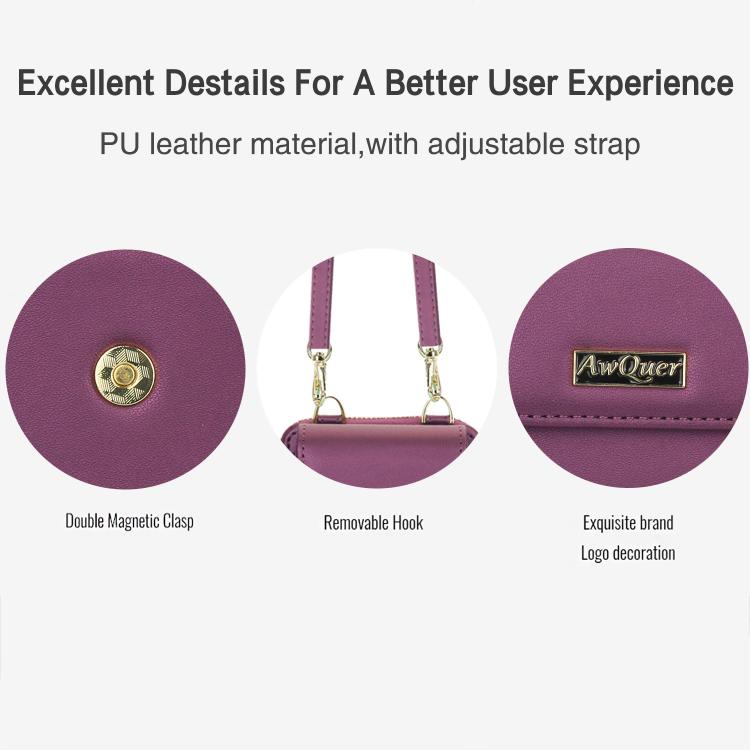 For Samsung Galaxy Z Flip7 /7 FE /6 /5 AwQuer AW005 Crossbody Folding Phone Leather Bag(Dark Purple) - Galaxy Phone Cases by Awquer | Online Shopping UK | buy2fix