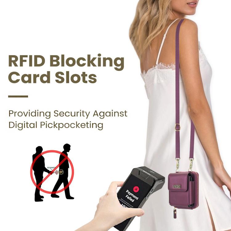 For Samsung Galaxy Z Flip7 /7 FE /6 /5 AwQuer AW005 Crossbody Folding Phone Leather Bag(Dark Purple) - Galaxy Phone Cases by Awquer | Online Shopping UK | buy2fix