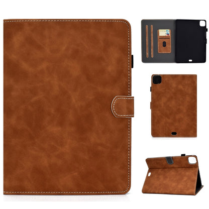 For iPad Air 2022 / 2020 10.9 Cowhide Texture Horizontal Flip Leather Case with Holder & Card Slots & Sleep / Wake-up Function(Brown) - iPad Air (2022) / (2020) 10.9 Cases by buy2fix | Online Shopping UK | buy2fix