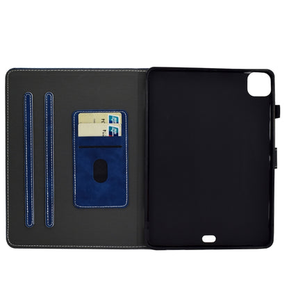 For iPad Air 2022 / 2020 10.9 Cowhide Texture Horizontal Flip Leather Case with Holder & Card Slots & Sleep / Wake-up Function(Blue) - iPad Air (2022) / (2020) 10.9 Cases by buy2fix | Online Shopping UK | buy2fix