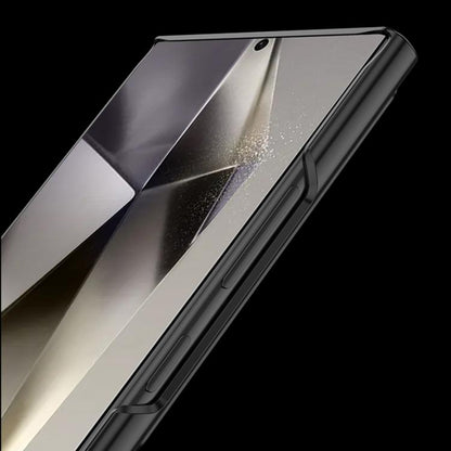 For Samsung Galaxy S24 Ultra 5G GKK Mech Style Ultra-thin Folding Holder Phone Case, Not Included Pen(Mountain Gray) - Galaxy S24 Ultra 5G Cases by GKK | Online Shopping UK | buy2fix