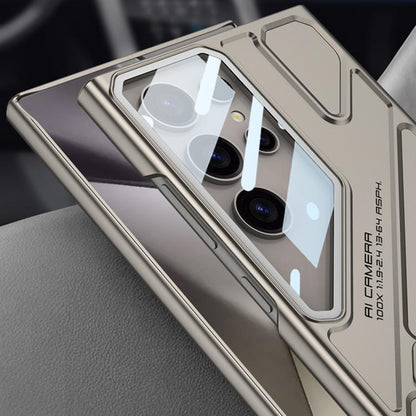 For Samsung Galaxy S24 Ultra 5G GKK Mech Style Ultra-thin Folding Holder Phone Case, Not Included Pen(Black) - Galaxy S24 Ultra 5G Cases by GKK | Online Shopping UK | buy2fix