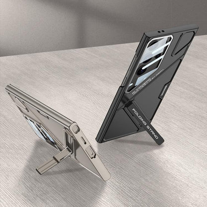 For Samsung Galaxy S23 Ultra 5G GKK Mech Style Ultra-thin Folding Holder Phone Case, Not Included Pen(Black) - Galaxy S23 Ultra 5G Cases by GKK | Online Shopping UK | buy2fix