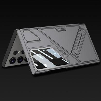 For Samsung Galaxy S23 Ultra 5G GKK Mech Style Ultra-thin Folding Holder Phone Case, Not Included Pen(Titanium Gray) - Galaxy S23 Ultra 5G Cases by GKK | Online Shopping UK | buy2fix