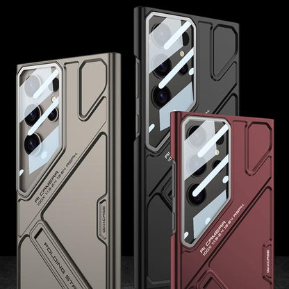 For Samsung Galaxy S23 Ultra 5G GKK Mech Style Ultra-thin Folding Holder Phone Case, Not Included Pen(Red) - Galaxy S23 Ultra 5G Cases by GKK | Online Shopping UK | buy2fix