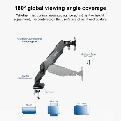 Lenovo Thinkplus ZJA1 Clip-on Desktop Dual-Arm Monitor Holder(Black) - Laptop Stand by Lenovo | Online Shopping UK | buy2fix