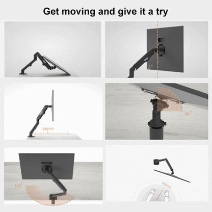 Lenovo Thinkplus ZJA1 Clip-on Desktop Dual-Arm Monitor Holder(Black) - Laptop Stand by Lenovo | Online Shopping UK | buy2fix