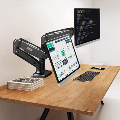 Lenovo Thinkplus ZJA1 Clip-on Desktop Dual-Arm Monitor Holder(Black) - Laptop Stand by Lenovo | Online Shopping UK | buy2fix