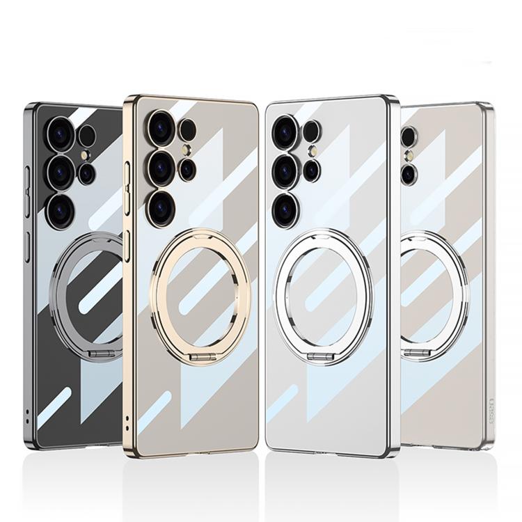 For Samsung Galaxy S25 Ultra 5G GKK PC Phone Case with Magnetic Rotating Holder, Not Included Pen(Black) - Galaxy S25 Ultra 5G Cases by GKK | Online Shopping UK | buy2fix