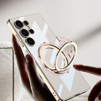 For Samsung Galaxy S25 Ultra 5G GKK PC Phone Case with Magnetic Rotating Holder, Not Included Pen(Black) - Galaxy S25 Ultra 5G Cases by GKK | Online Shopping UK | buy2fix