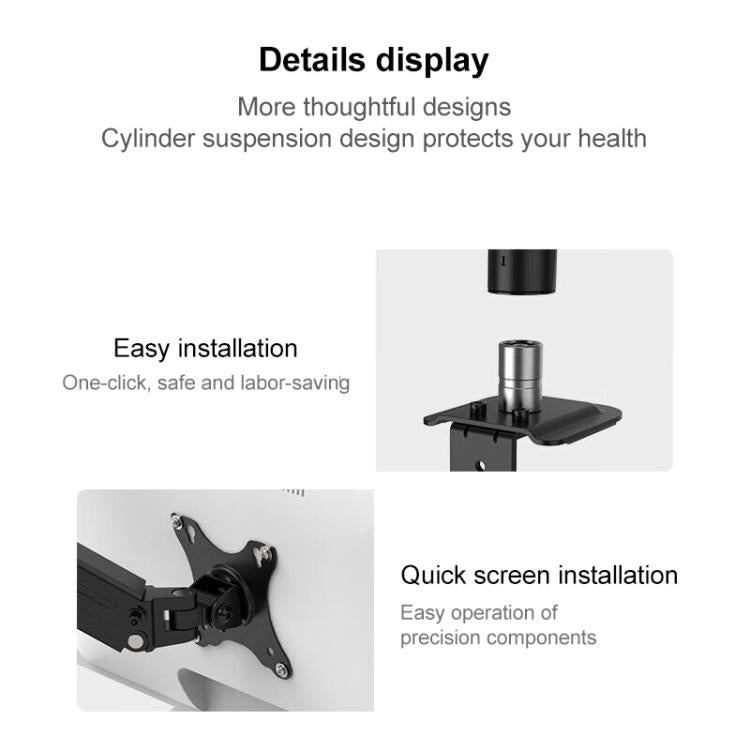 Lenovo Thinkplus ZJA4 Rotatable Lift Desktop Monitor Holder(Black) - Laptop Stand by Lenovo | Online Shopping UK | buy2fix