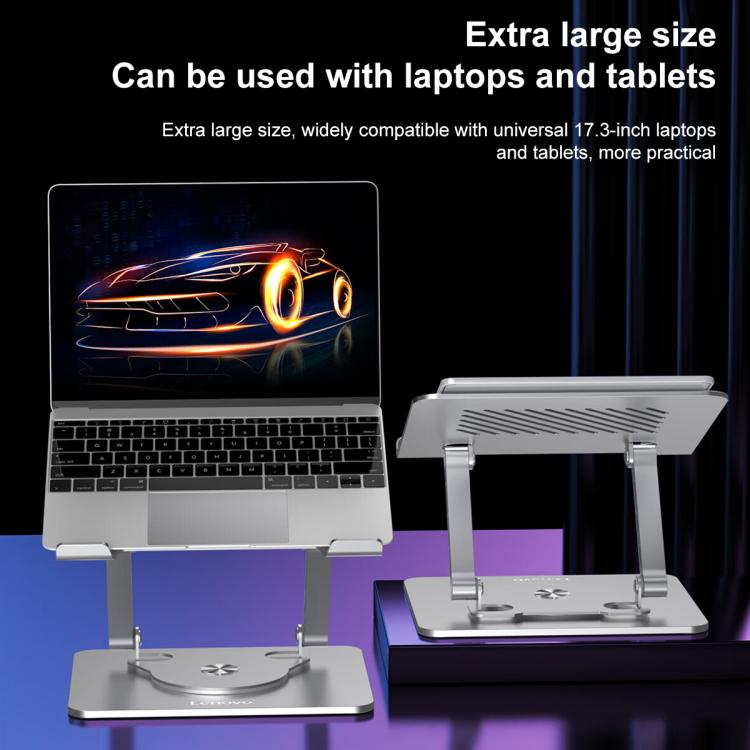 Lenovo Thinkplus ZJA7 360 Degree Rotating Laptop Heat Dissipation Metal Holder(Grey) - Laptop Stand by Lenovo | Online Shopping UK | buy2fix