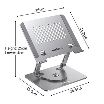 Lenovo Thinkplus ZJA7 360 Degree Rotating Laptop Heat Dissipation Metal Holder(Silver) - Laptop Stand by Lenovo | Online Shopping UK | buy2fix