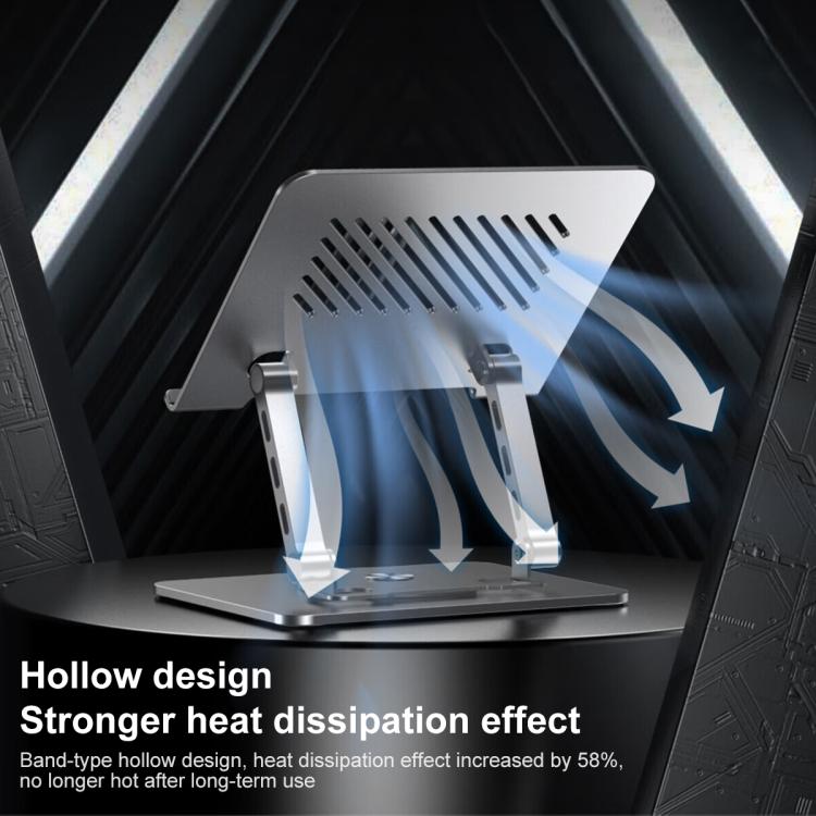 Lenovo Thinkplus ZJA7 360 Degree Rotating Laptop Heat Dissipation Metal Holder(Silver) - Laptop Stand by Lenovo | Online Shopping UK | buy2fix