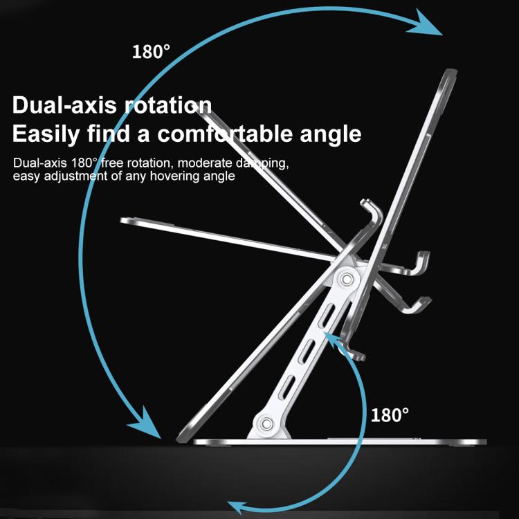 Lenovo Thinkplus ZJA7 360 Degree Rotating Laptop Heat Dissipation Metal Holder(Silver) - Laptop Stand by Lenovo | Online Shopping UK | buy2fix