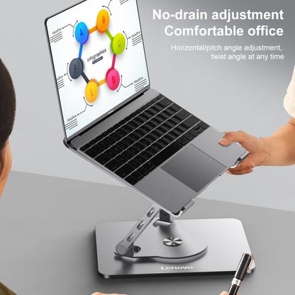 Lenovo Thinkplus ZJA7 360 Degree Rotating Laptop Heat Dissipation Metal Holder(Grey) - Laptop Stand by Lenovo | Online Shopping UK | buy2fix