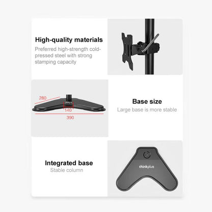 Lenovo Thinkplus ZJA10 Rotatable Lift Desktop Vertical Single Arm Monitor Holder(Black) - Laptop Stand by Lenovo | Online Shopping UK | buy2fix