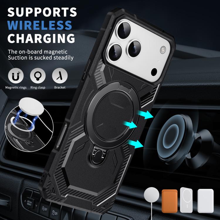 For iPhone 17 Pro Frosted MagSafe Holder Phone Case(Black) - iPhone 17 Pro Cases by buy2fix | Online Shopping UK | buy2fix