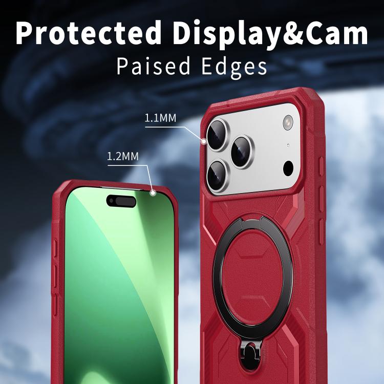 For iPhone 17 Pro Frosted MagSafe Holder Phone Case(Red) - iPhone 17 Pro Cases by buy2fix | Online Shopping UK | buy2fix